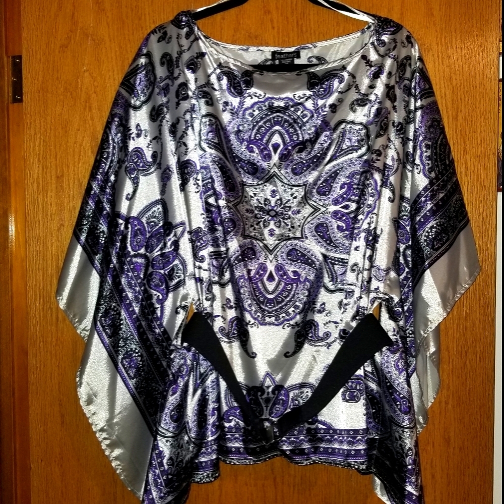 FEATHERS Paisley Handkerchief Blouse w/ Belt